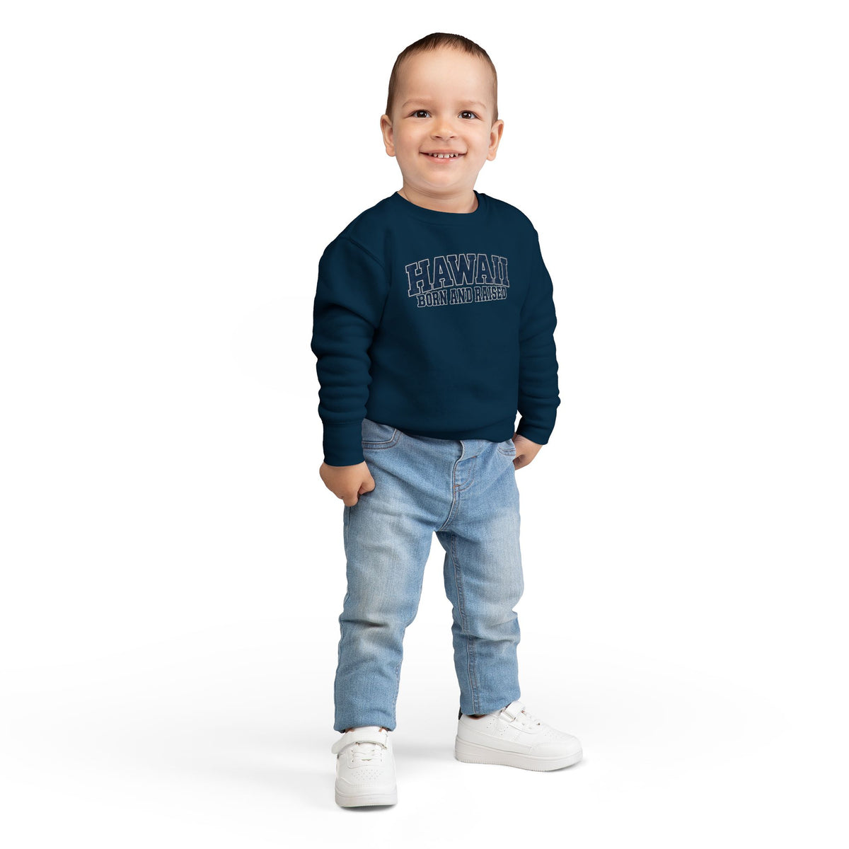 Hawaii Born and Raised Vintage Athletic Unisex Toddler Sweatshirt