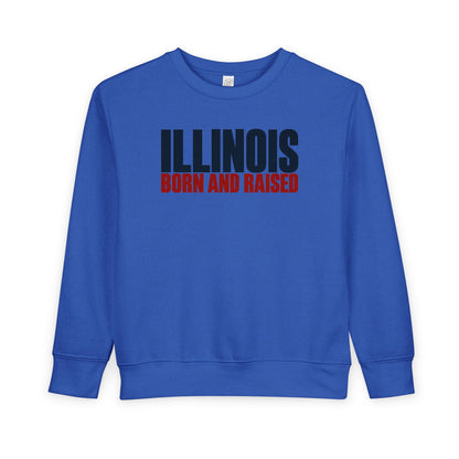 Illinois Born and Raised Modern Midwest Streetwear Unisex Toddler Sweatshirt