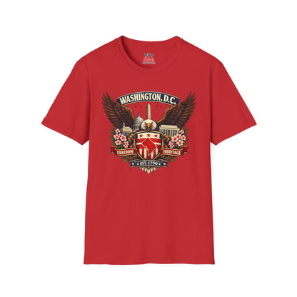 Washington D.C. Americana Eagle Unisex Softstyle T Shirt State Pride Graphic Tee Collections FS03