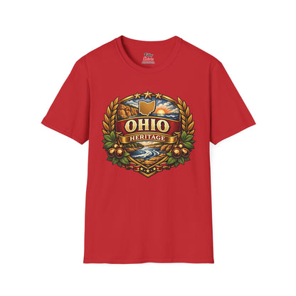 Ohio Heritage Badge Unisex Softstyle T Shirt State Pride Graphic Tee Collections FS03