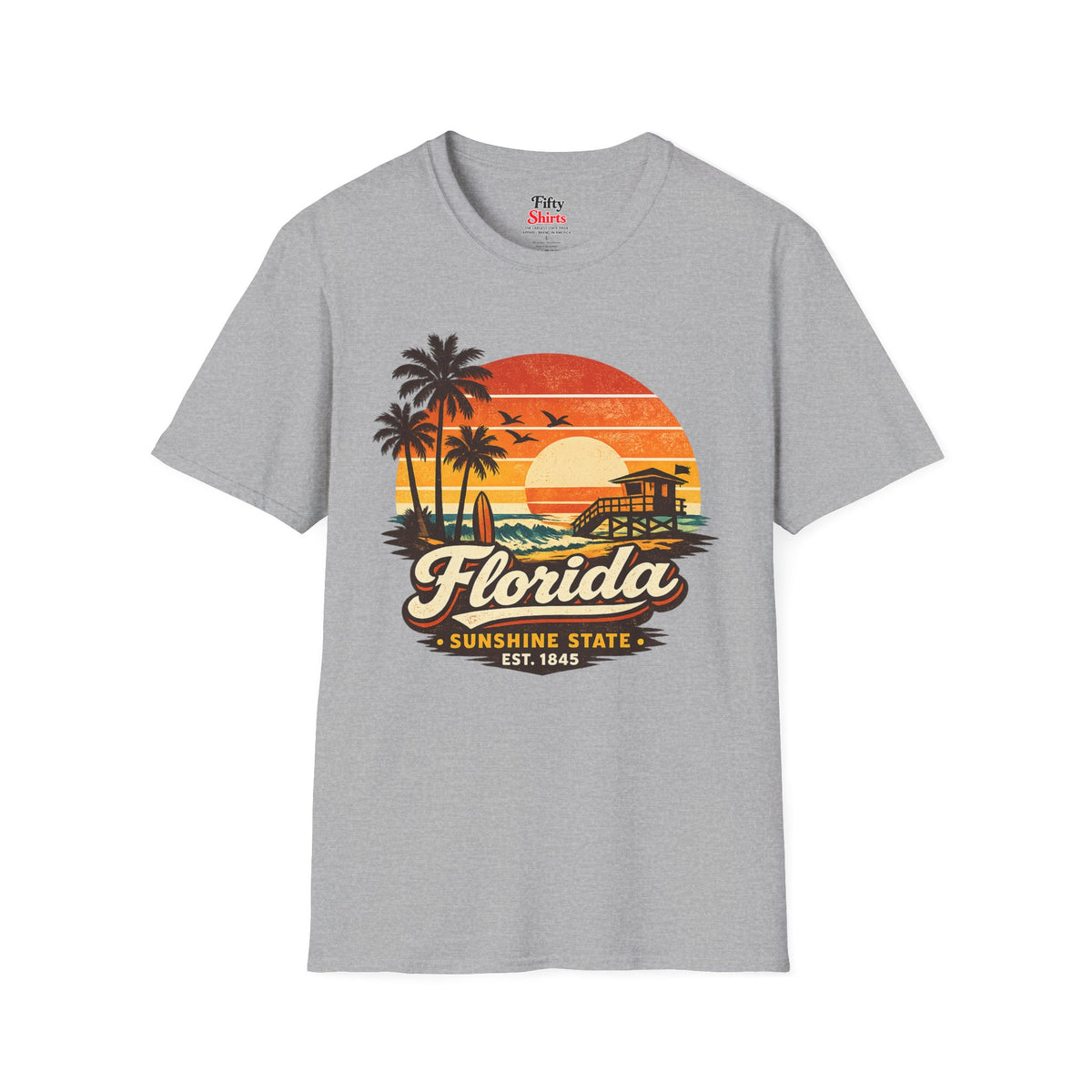 Florida Beach Sunset Unisex Softstyle T Shirt State Pride Graphic Tee Collections FS03