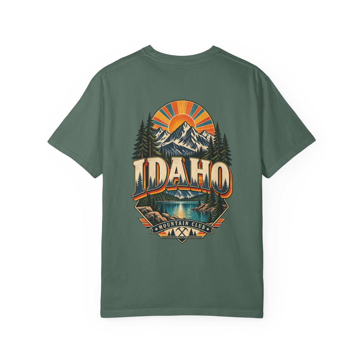 Idaho 1970s Mountain Club Unisex Comfort Color 1717 Streetwear Graphic Tee