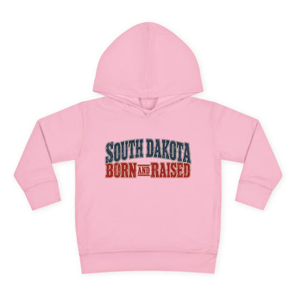 South Dakota Born and Raised Old-School Souvenir Unisex Toddler Pullover Fleece Hoodie