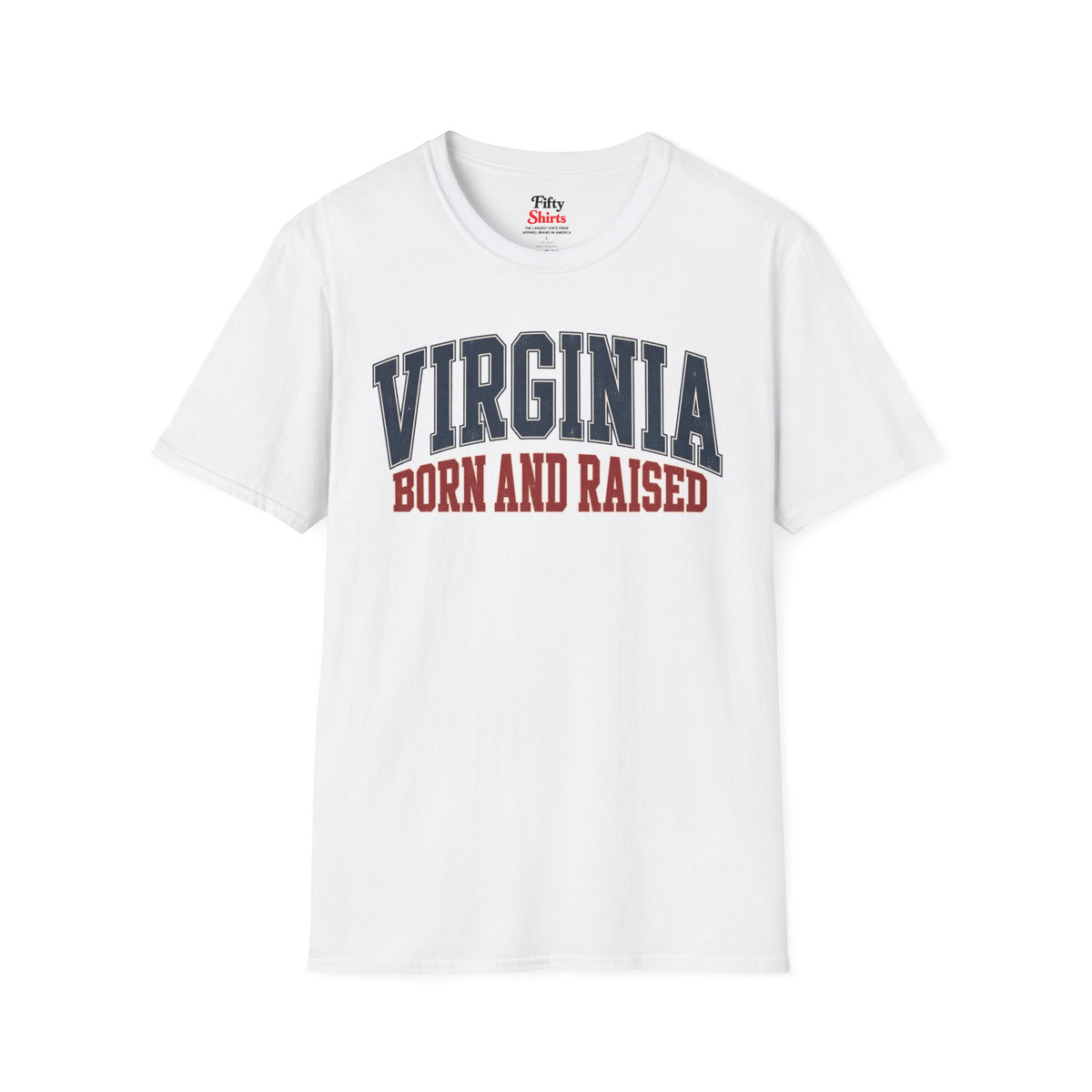 Virginia Born and Raised Unisex Softstyle T Shirt State Name Graphic Tee