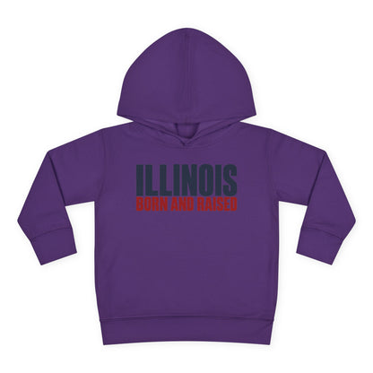 Illinois Born and Raised Modern Midwest Streetwear Unisex Toddler Pullover Fleece Hoodie