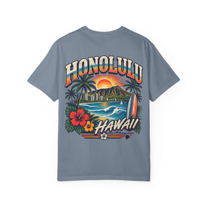Honolulu Hawaii Unisex Comfort Color 1717 Streetwear Graphic Tee