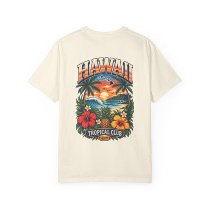 Hawaii Tropical Club Unisex Comfort Color 1717 Streetwear Graphic Tee