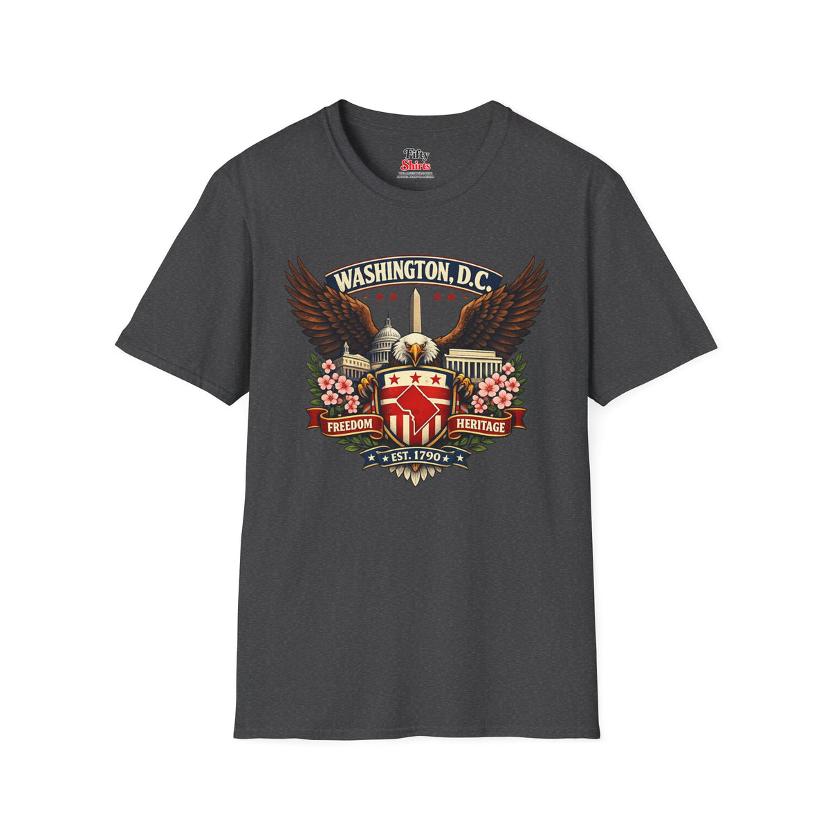 Washington D.C. Americana Eagle Unisex Softstyle T Shirt State Pride Graphic Tee Collections FS03