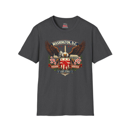 Washington D.C. Americana Eagle Unisex Softstyle T Shirt State Pride Graphic Tee Collections FS03