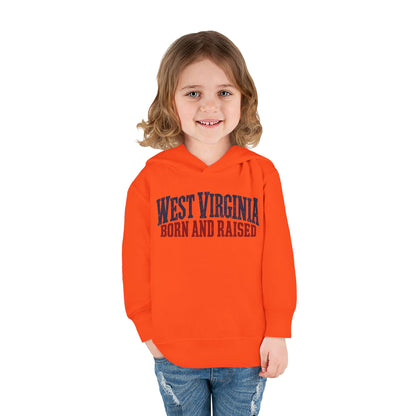 West Virginia Born and Raised Classic Americana Unisex Toddler Pullover Fleece Hoodie