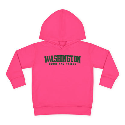 Washington Born and Raised Minimal Modern Unisex Toddler Pullover Fleece Hoodie
