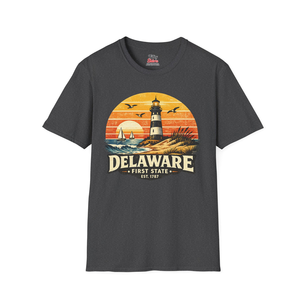 Delaware Coastal Sunset Unisex Softstyle T Shirt State Pride Graphic Tee Collections FS03