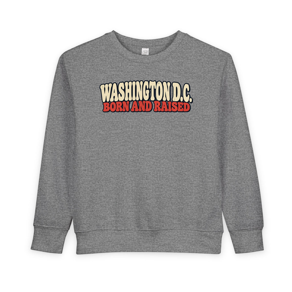 Washington DC Born and Raised Retro 1970s Unisex Toddler Sweatshirt