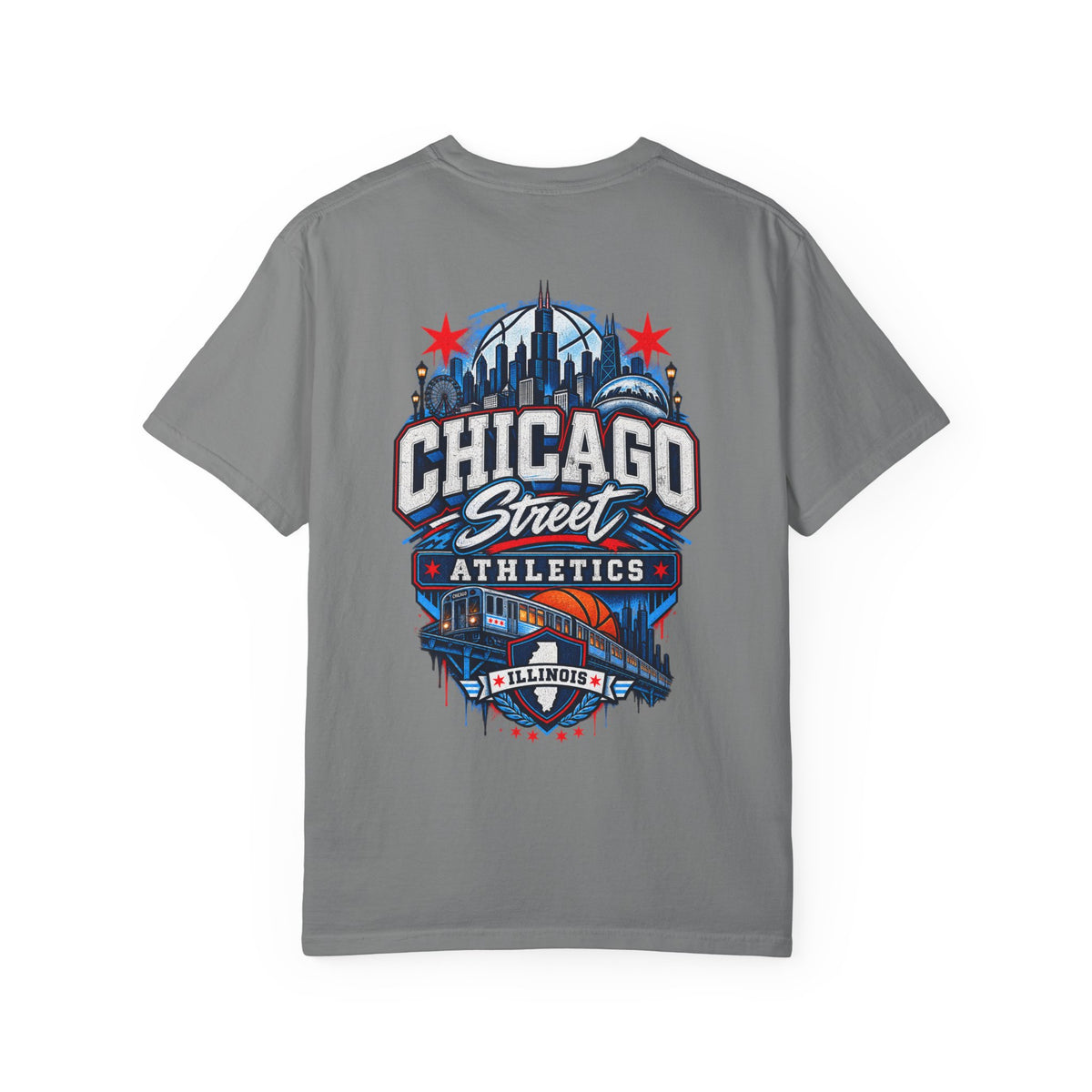 Chicago Illinois Street Athletics Unisex Comfort Color 1717 Streetwear Graphic Tee
