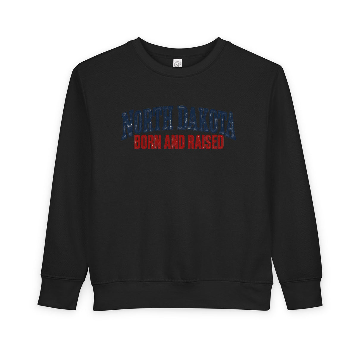 North Dakota Born and Raised Classic Prairie Souvenir Unisex Toddler Sweatshirt