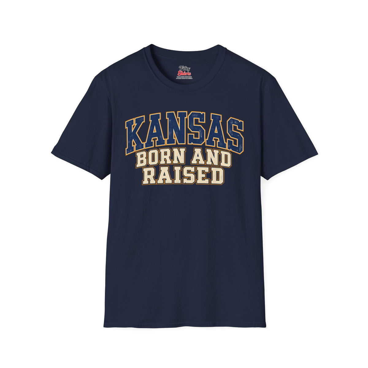 Kansas Born and Raised Unisex Softstyle T Shirt State Name Graphic Tee