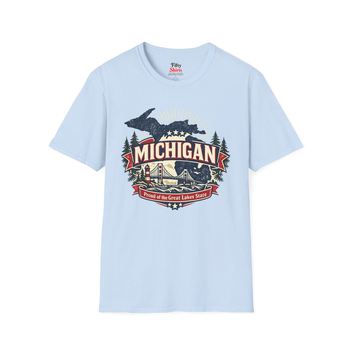 Michigan State Pride Unisex Softstyle T Shirt State Pride Graphic Tee Collections FS03