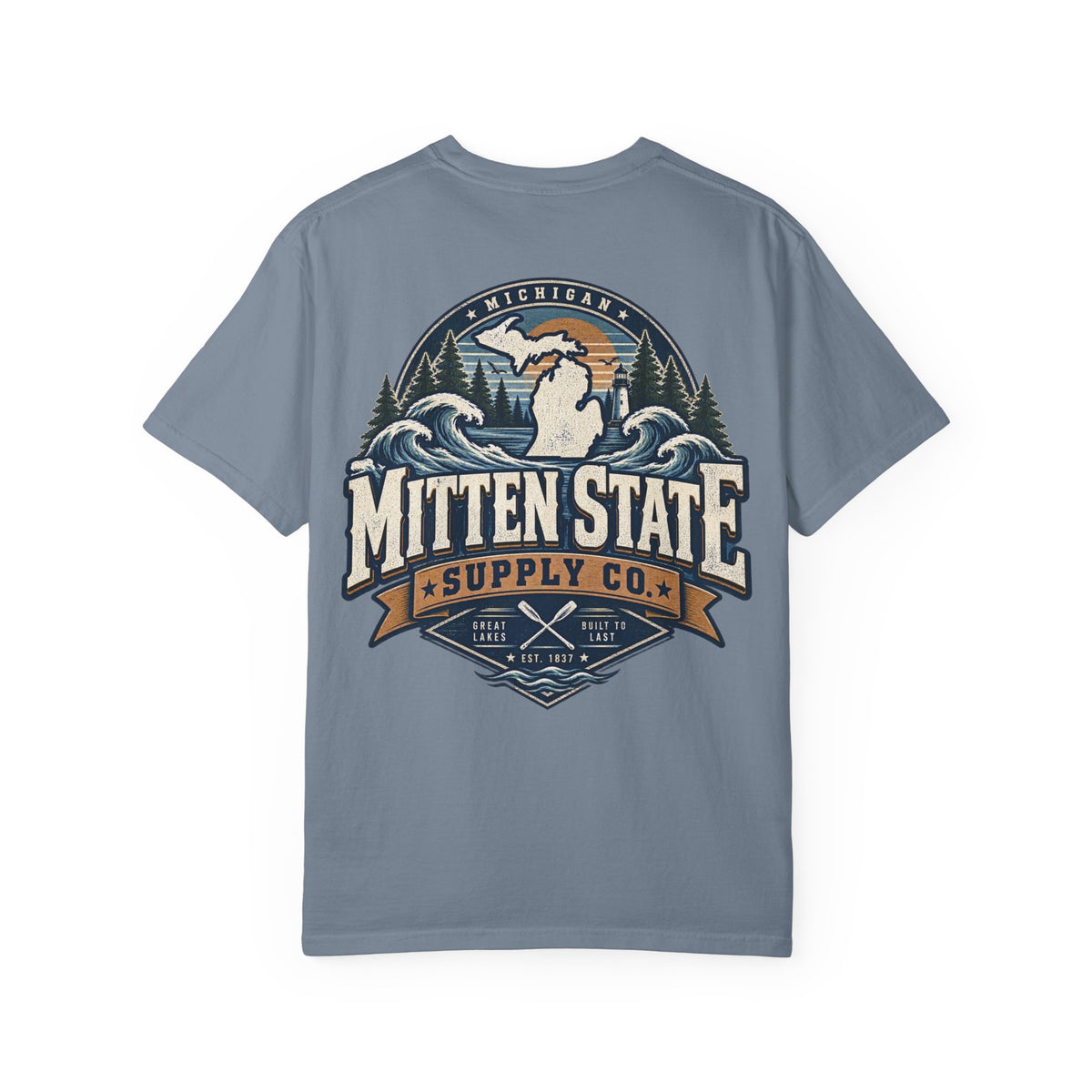 Michigan Mitten State Supply Co. Unisex Comfort Color 1717 Streetwear Graphic Tee