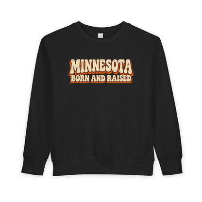 Minnesota Born and Raised Retro 1970s Unisex Toddler Sweatshirt