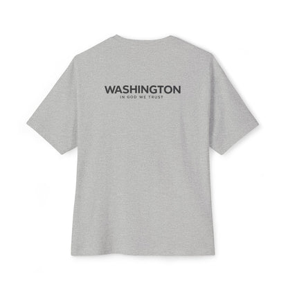 Washington All State In God We Trust Unisex Casual Oversized Boxy Tee