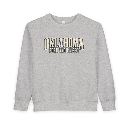 Oklahoma Born and Raised Premium Heritage Unisex Toddler Sweatshirt