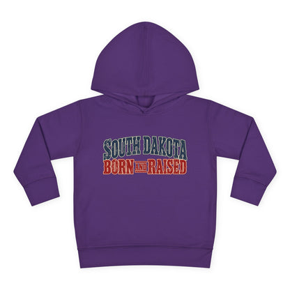 South Dakota Born and Raised Old-School Souvenir Unisex Toddler Pullover Fleece Hoodie