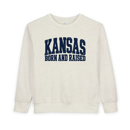 Kansas Born and Raised Bold Athletic Unisex Toddler Sweatshirt