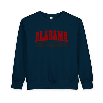Alabama Born and Raised Rugged Workwear Unisex Toddler Sweatshirt
