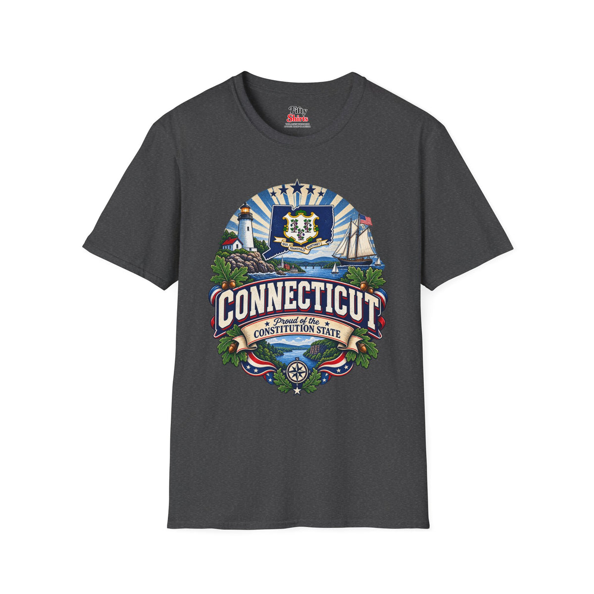 Connecticut State Pride Unisex Softstyle T Shirt State Pride Graphic Tee Collections FS03