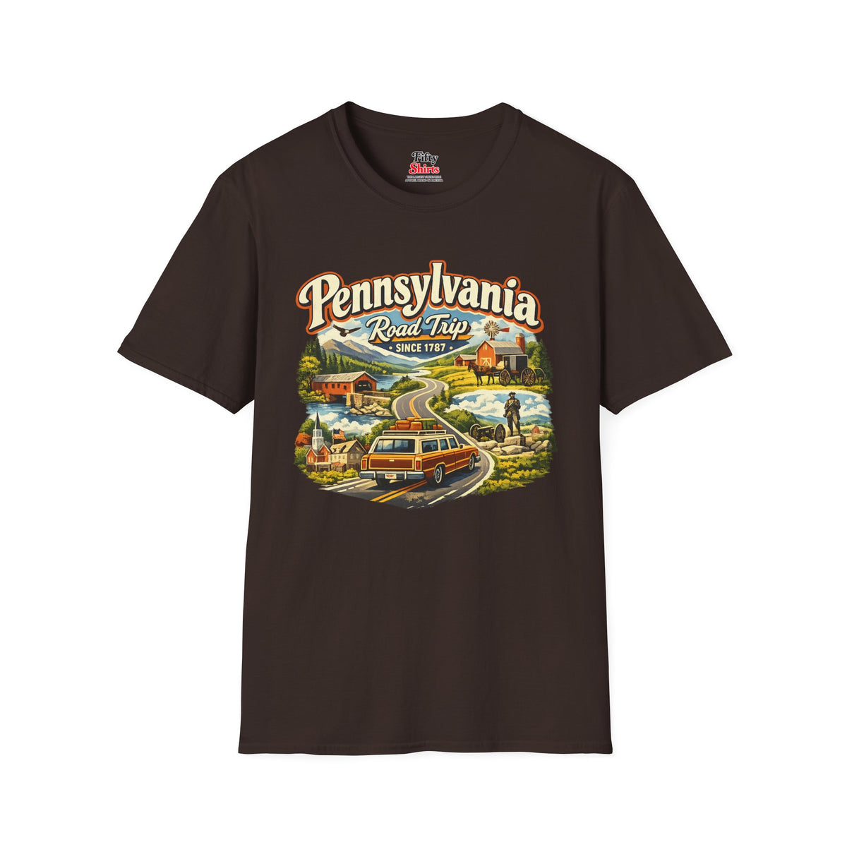Pennsylvania Road Trip Unisex Softstyle T Shirt State Pride Graphic Tee Collections FS03