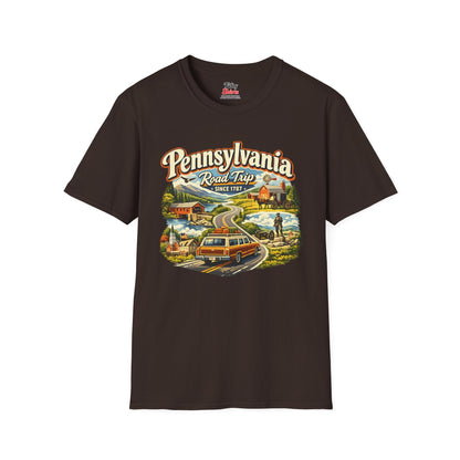 Pennsylvania Road Trip Unisex Softstyle T Shirt State Pride Graphic Tee Collections FS03