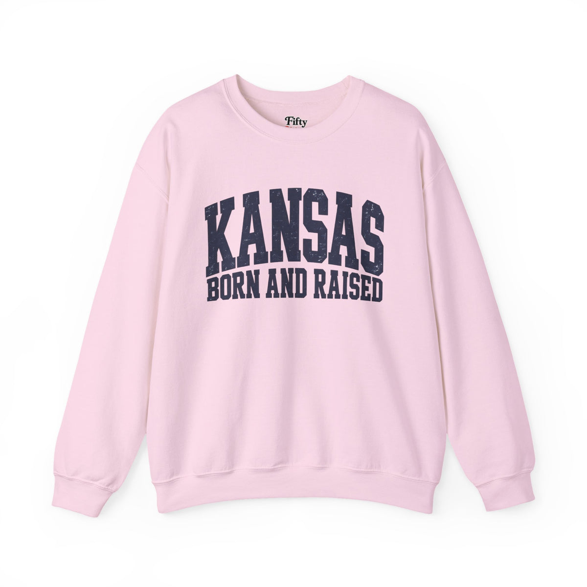 Kansas Born and Raised Bold Athletic Unisex Sweatshirt Graphic