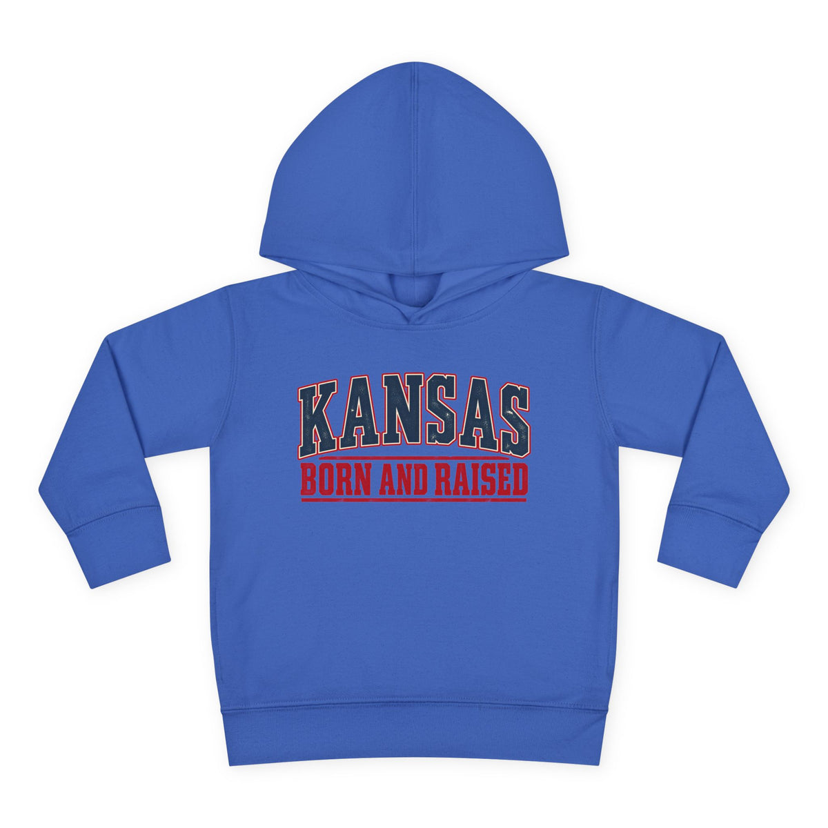 Kansas Born and Raised Small-Town Americana Unisex Toddler Pullover Fleece Hoodie