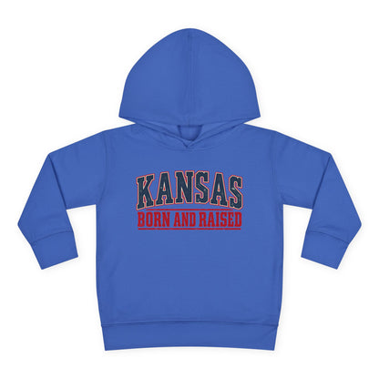 Kansas Born and Raised Small-Town Americana Unisex Toddler Pullover Fleece Hoodie