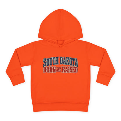 South Dakota Born and Raised Old-School Souvenir Unisex Toddler Pullover Fleece Hoodie