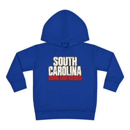 South Carolina Born and Raised Southern Streetwear Unisex Toddler Pullover Fleece Hoodie