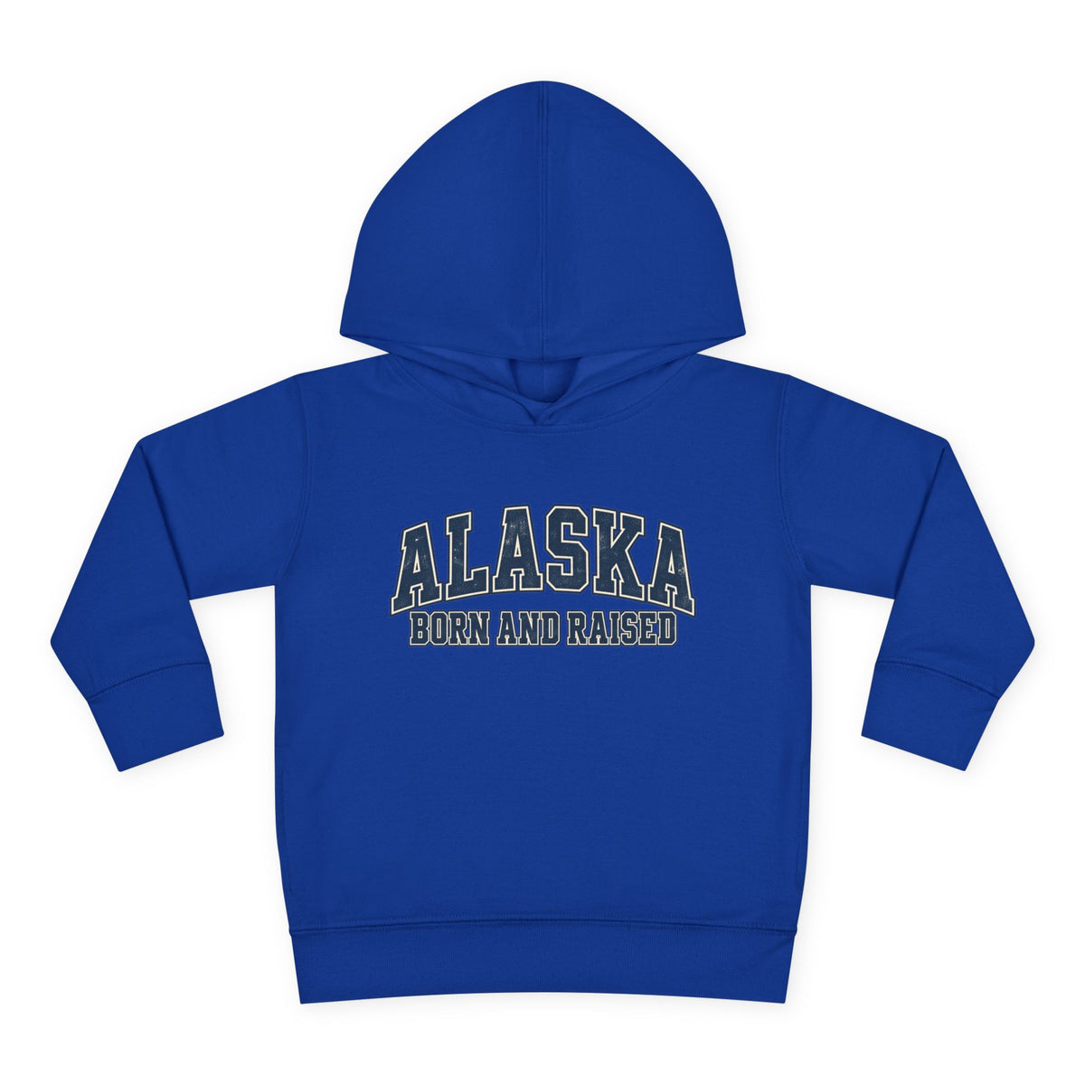 Alaska Born and Raised Classic Collegiate Unisex Toddler Pullover Fleece Hoodie