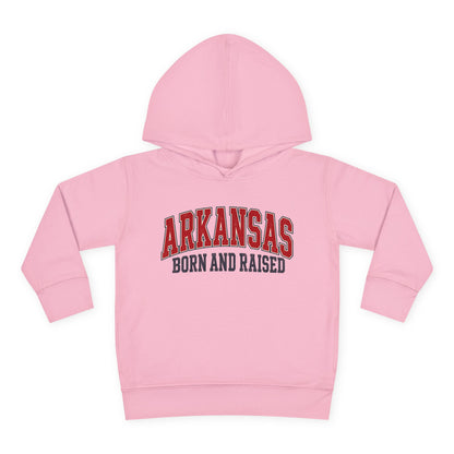 Arkansas Born and Raised Vintage Athletic Heritage Unisex Toddler Pullover Fleece Hoodie