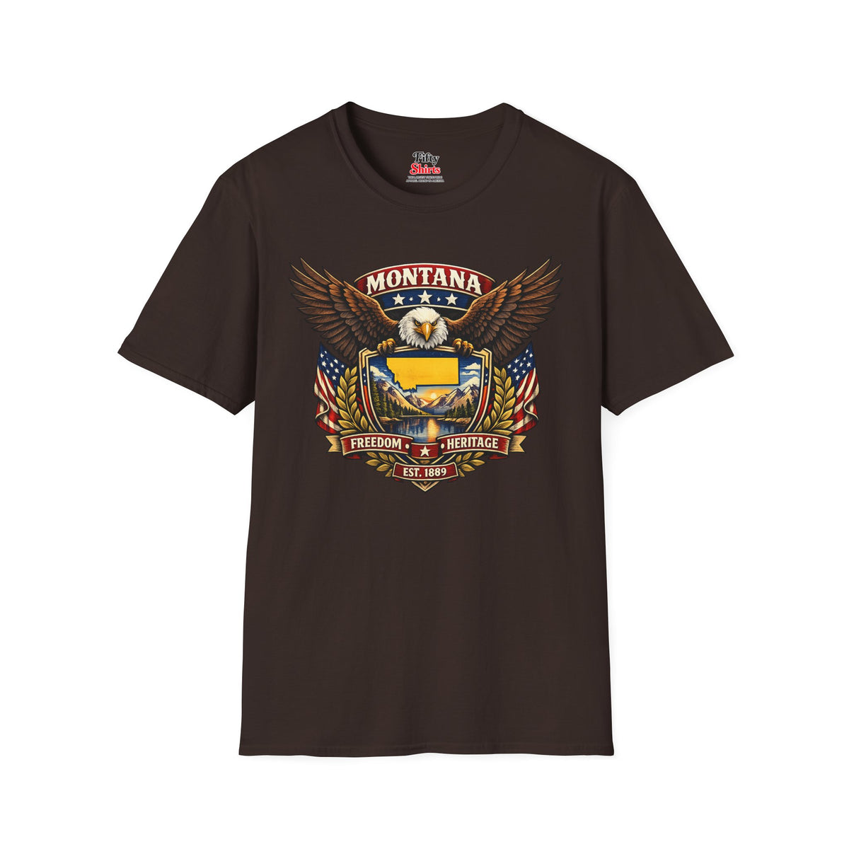 Montana Americana Eagle Unisex Softstyle T Shirt State Pride Graphic Tee Collections FS03