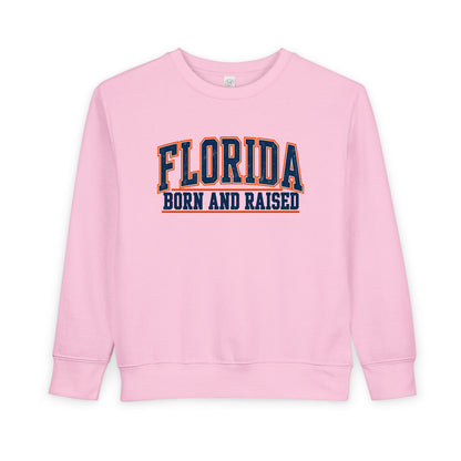 Florida Born and Raised Old-School Athletic Unisex Toddler Sweatshirt