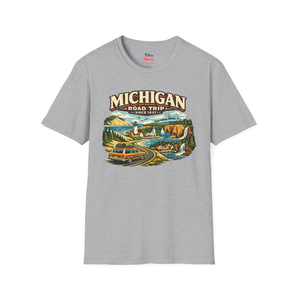 Michigan Road Trip Unisex Softstyle T Shirt State Pride Graphic Tee Collections FS03
