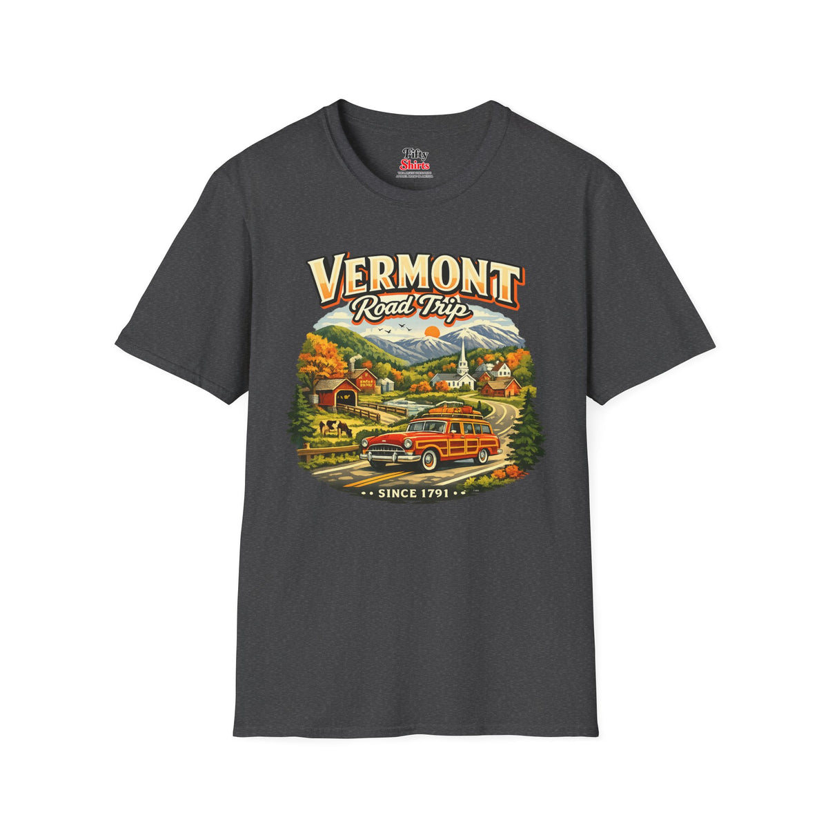 Vermont Road Trip Unisex Softstyle T Shirt State Pride Graphic Tee Collections FS03