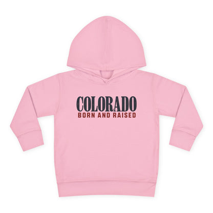 Colorado Born and Raised Premium Mountain Lifestyle Unisex Toddler Pullover Fleece Hoodie