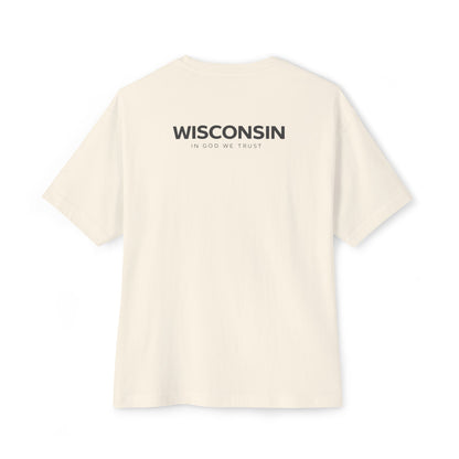 Wisconsin All State In God We Trust Unisex Casual Oversized Boxy Tee