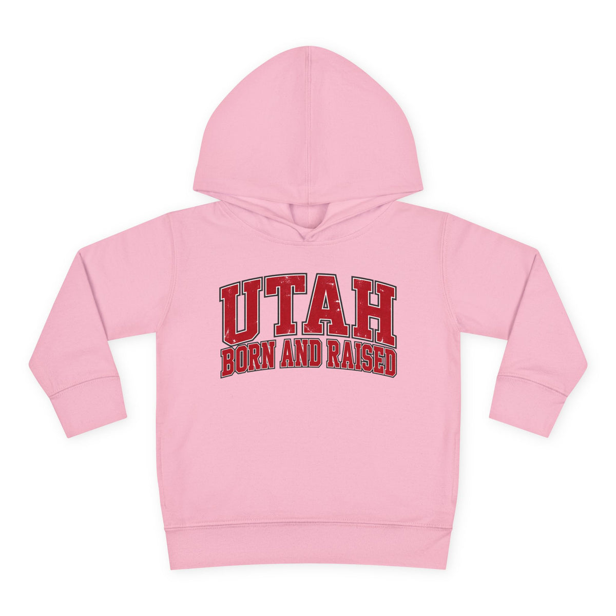 Utah Born and Raised Collegiate Classic Unisex Toddler Pullover Fleece Hoodie