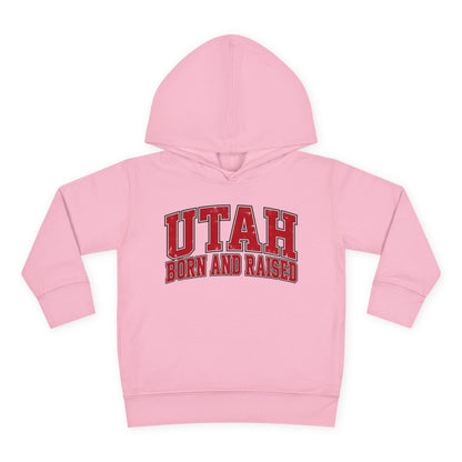 Utah Born and Raised Collegiate Classic Unisex Toddler Pullover Fleece Hoodie