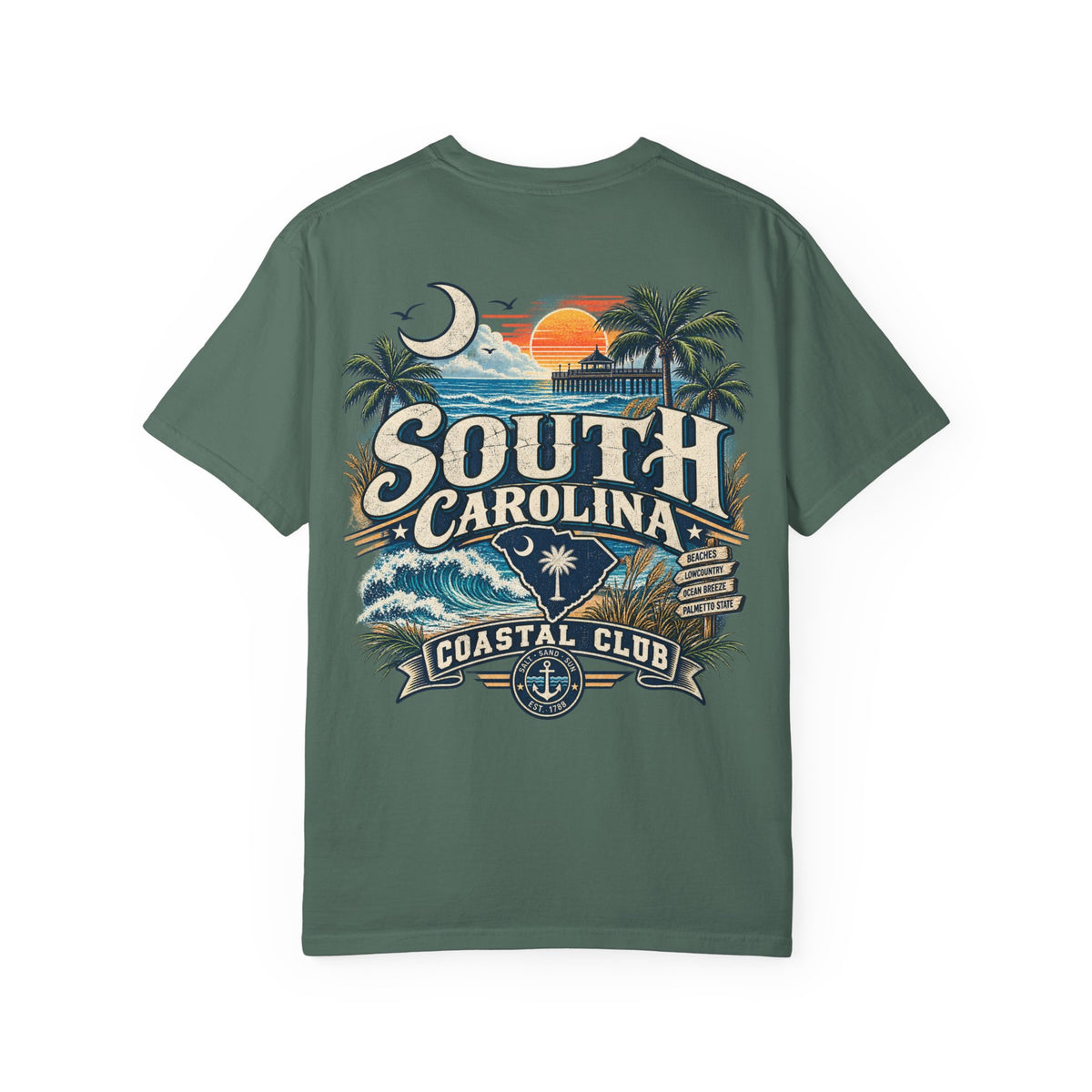 South Carolina Coastal Club Unisex Comfort Color 1717 Streetwear Graphic Tee