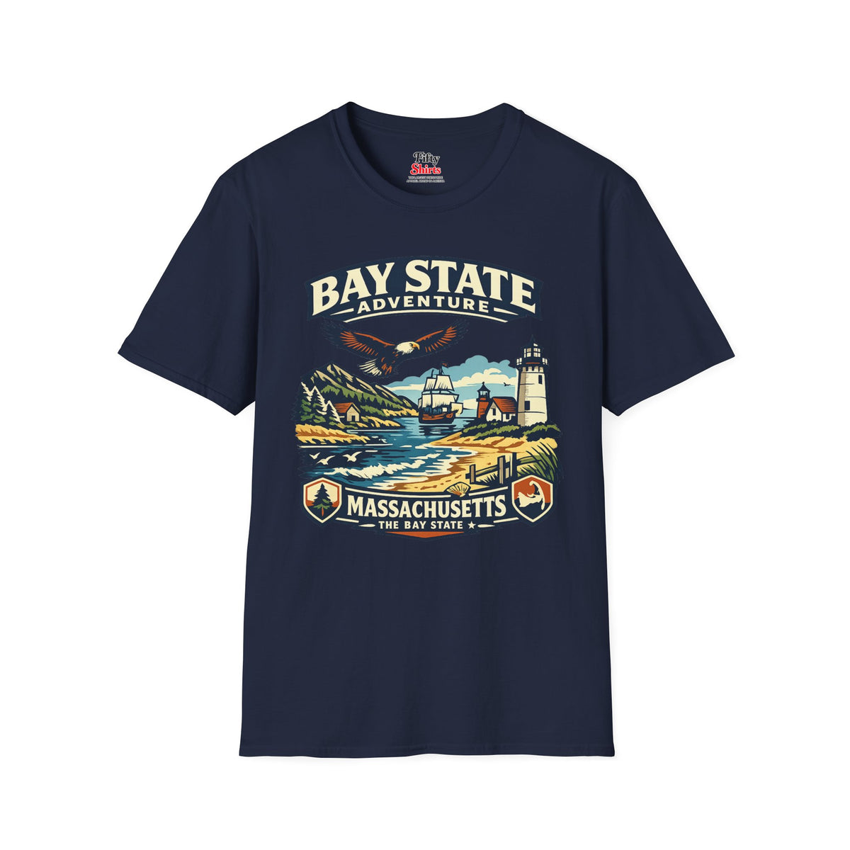Massachusetts Bay State Adventure Unisex Softstyle T Shirt State Pride Graphic Tee Collections FS03