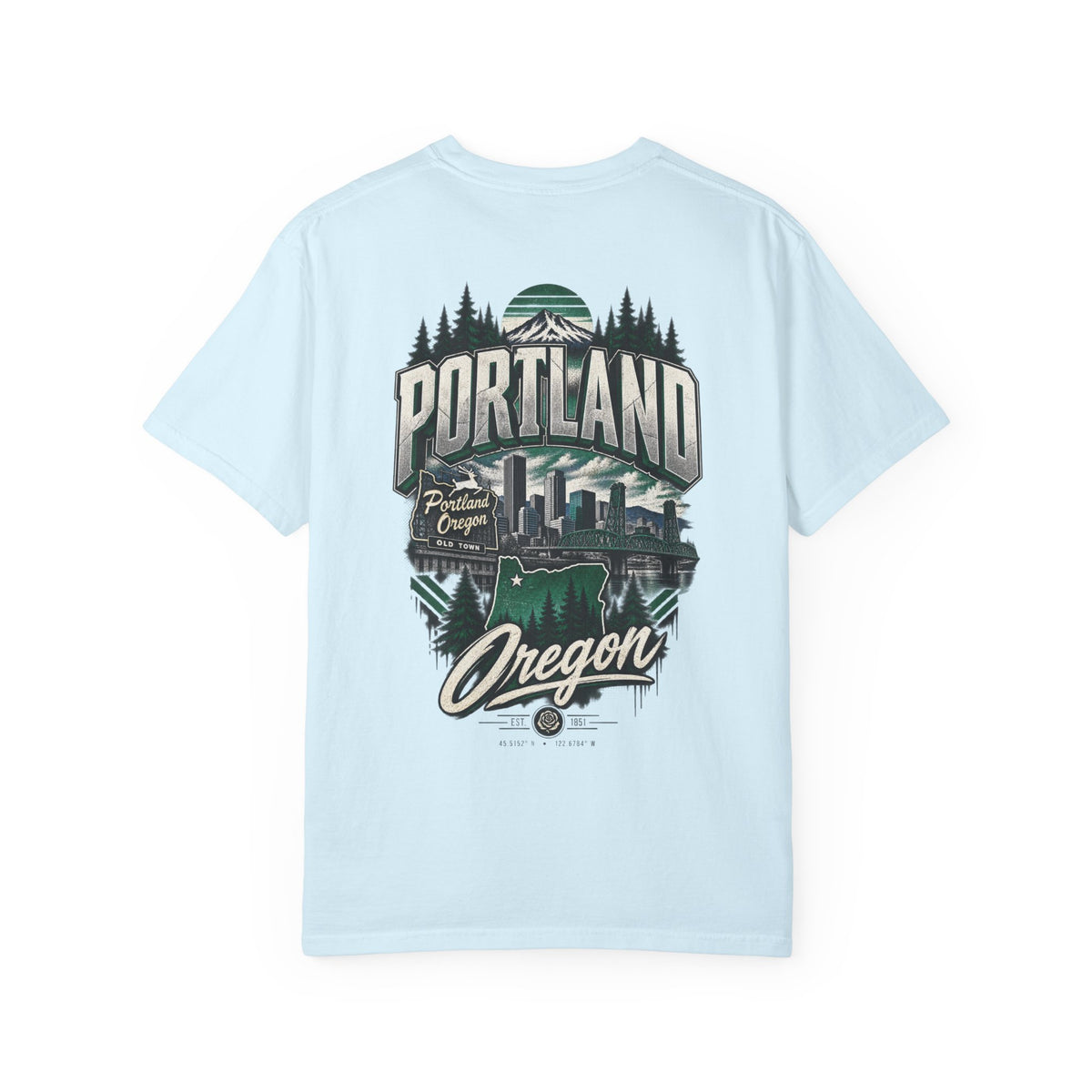 Portland Oregon Unisex Comfort Color 1717 Streetwear Graphic Tee