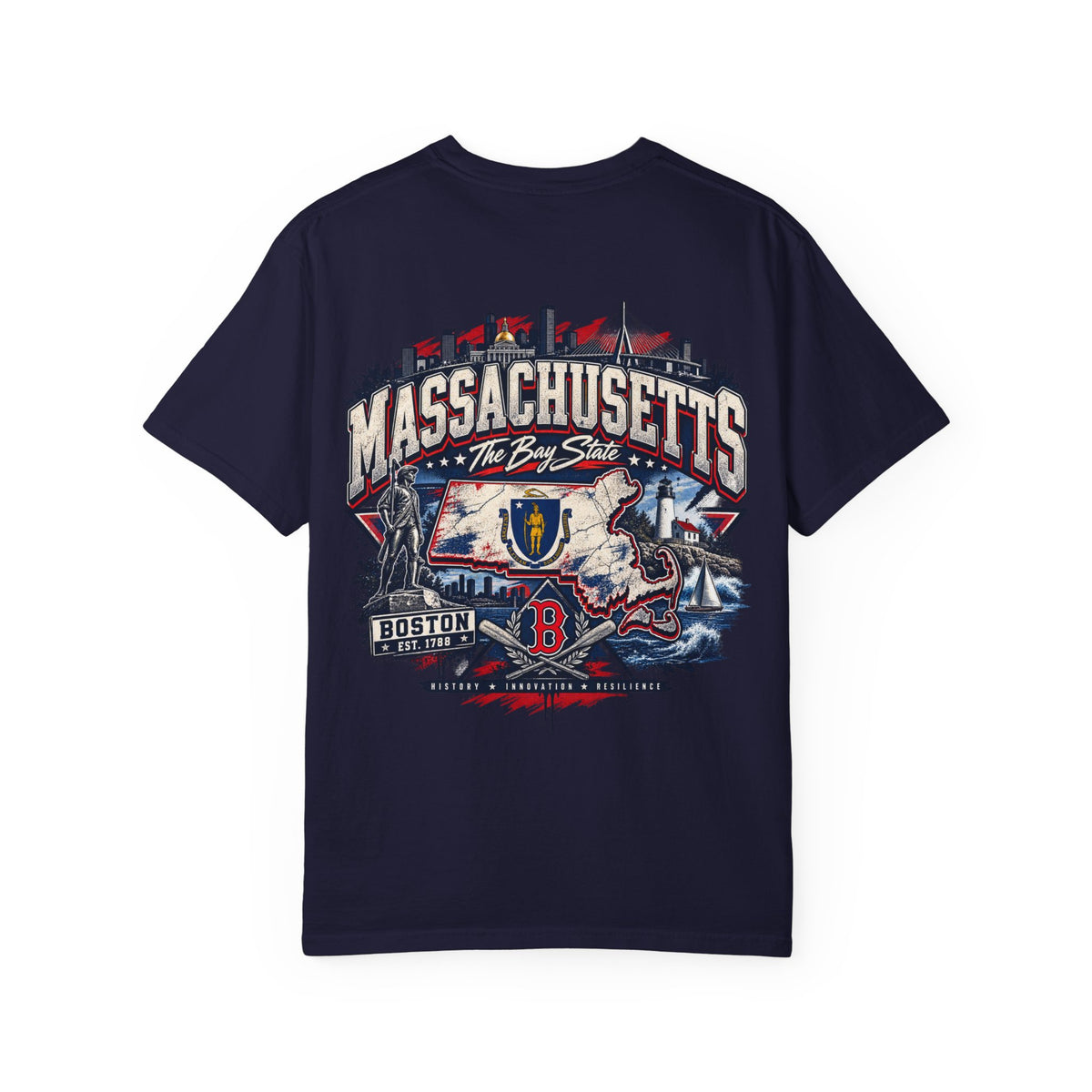 Massachusetts Street Legacy Unisex Comfort Color 1717 Streetwear Graphic Tee